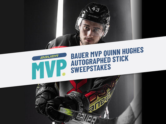 BAUER MVP QUINN HUGHES AUTOGRAPHED STICK SWEEPSTAKES