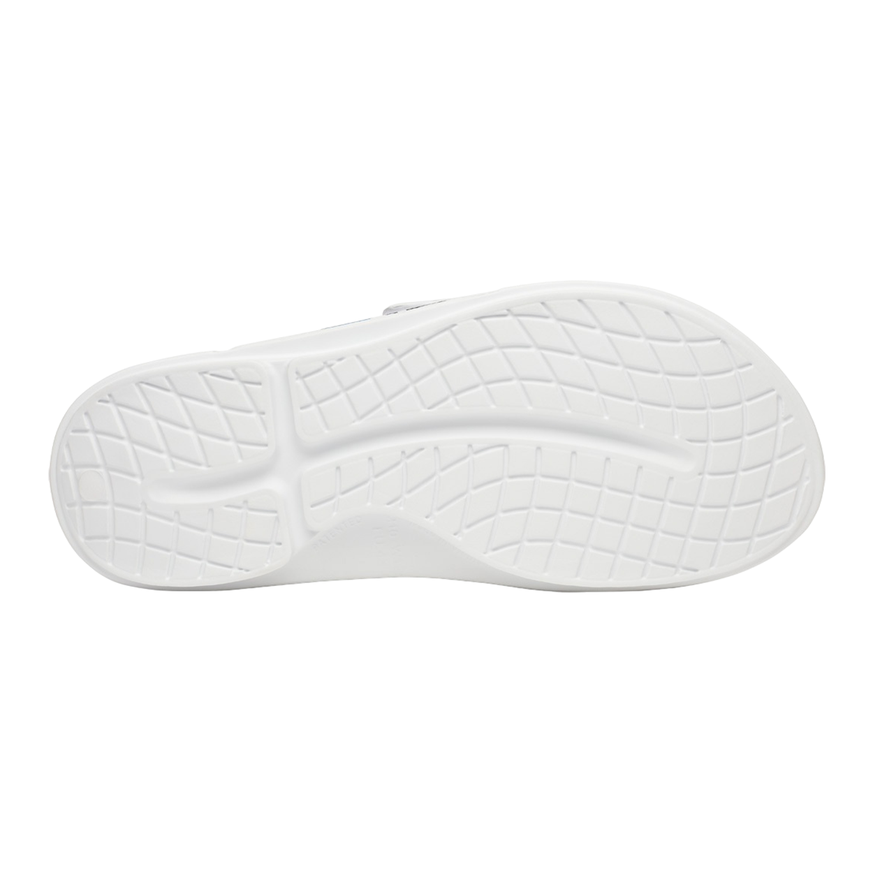S25 BAUER OOFOS SPORT FLEX SLIDE SENIOR WHITE/BLUE