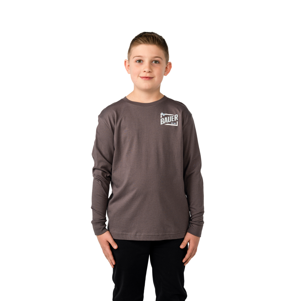 BAUER Youth's Boxed-Out Long-Sleeve Tee