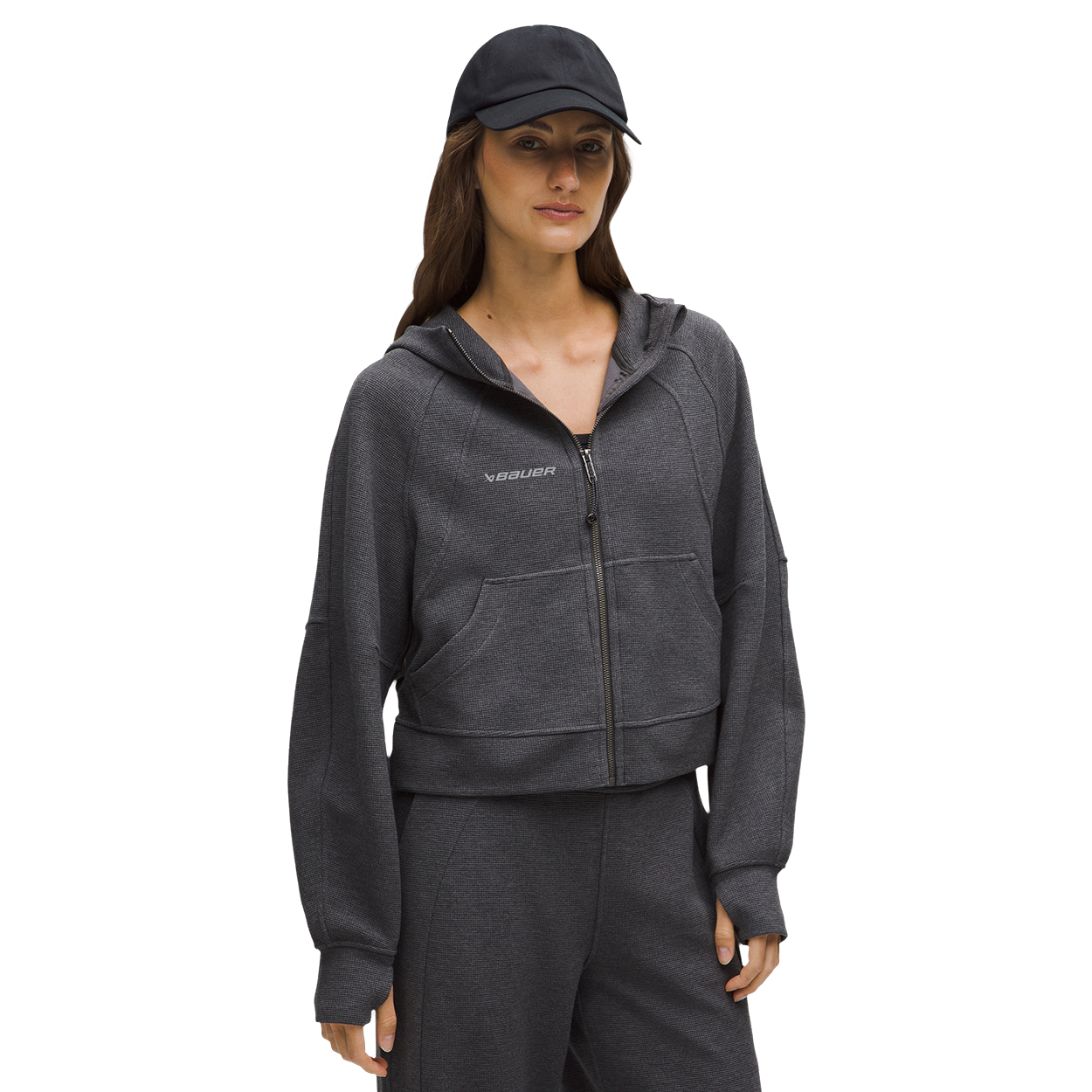 BAUER lululemon WAFFLE FULL ZIP HOODIE WOMENS