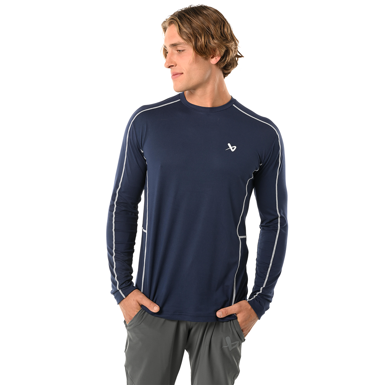 BAUER FLC LONGSLEEVE TRAINING SHIRT NAVY