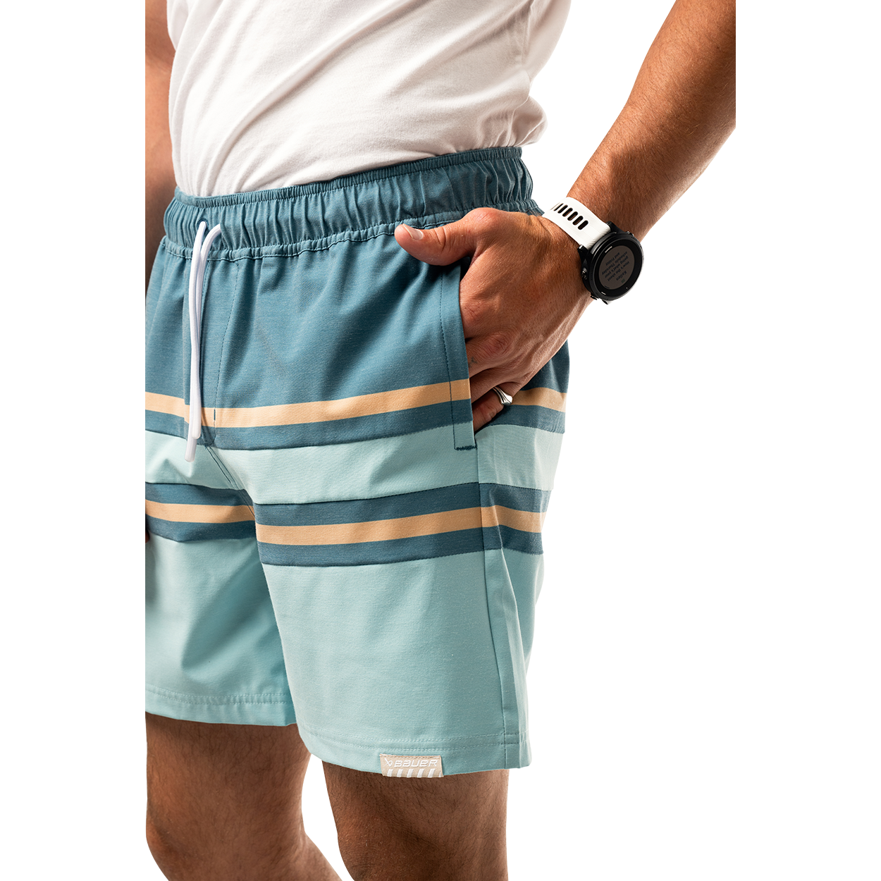BAUER DEEP END SWIM SHORT AQUA SENIOR